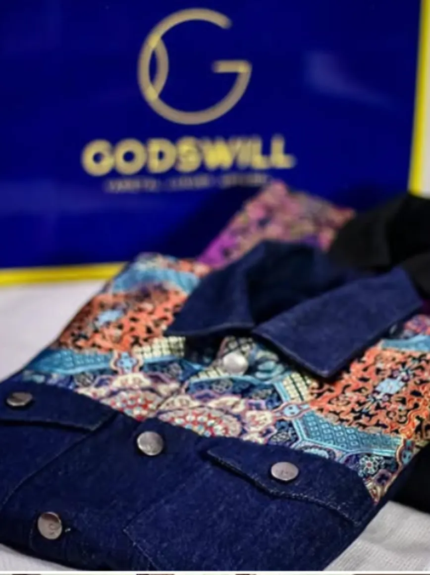 A Godswill piece, folded in the atelier